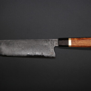 Nakiri 180mm Oliven Holz, Geräucherte Eiche +Messerscheide